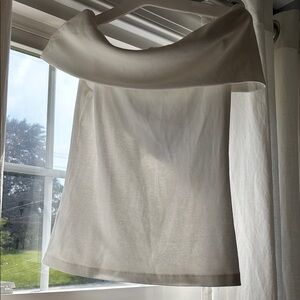 New without tags- white off shoulder ribbed top LOFT size m